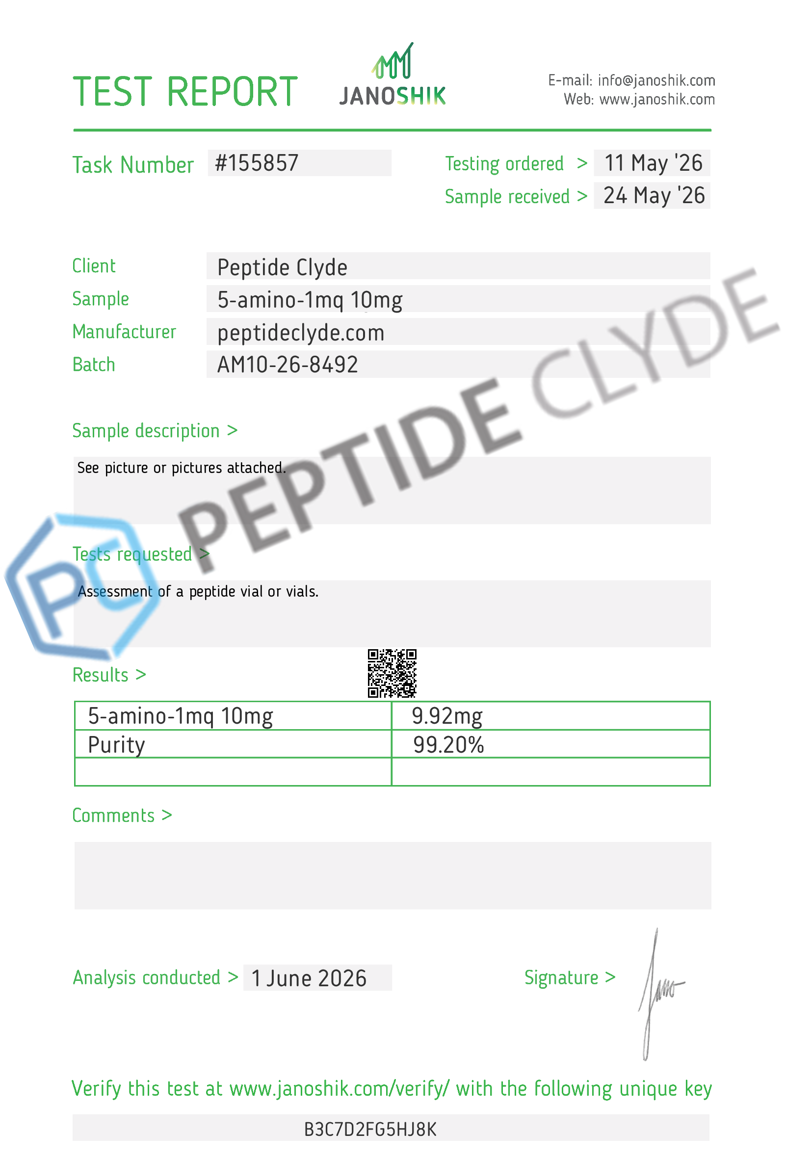 5-amino-1mq 10MG COA